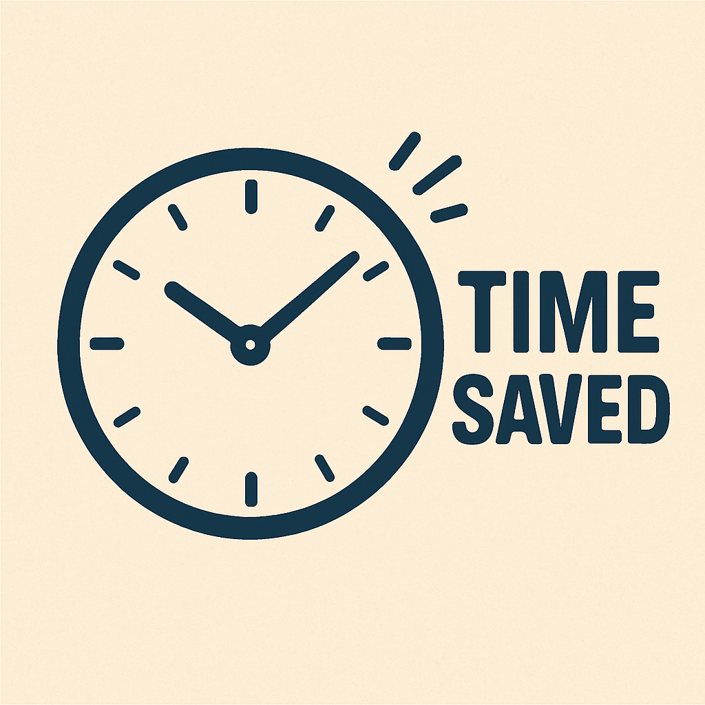 Clock showing time saved